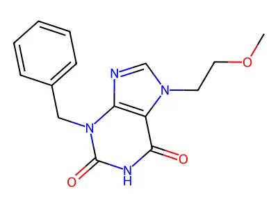 3-benzyl-7-(2-methoxyethyl)-2,3,6,7-tetrahydro-1H-purine-2,6-dione structure