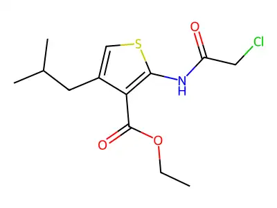 2-(2-Chloro-acetylamino)-4-isobutyl-thiophene-3-carboxylic acid ethyl ester structure