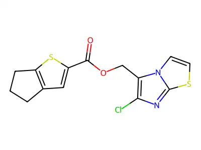 (6-chloroimidazo[2,1-b][1,3]thiazol-5-yl)methyl 5,6-dihydro-4H-cyclopenta[b]thiophene-2-carboxylate structure