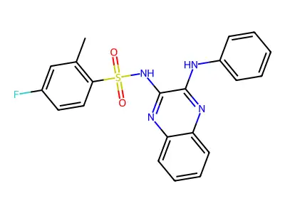 4-fluoro-2-methyl-N-[3-(phenylamino)quinoxalin-2-yl]benzene-1-sulfonamide structure