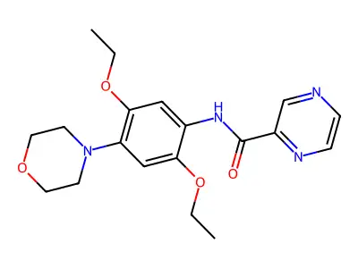 N-(2,5-diethoxy-4-morpholin-4-ylphenyl)pyrazine-2-carboxamide structure