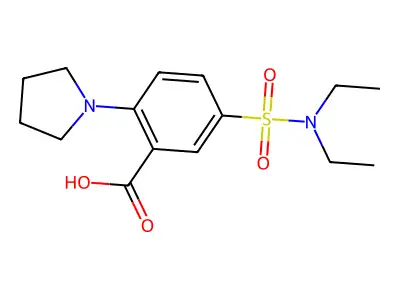 5-(Diethylsulfamoyl)-2-(pyrrolidin-1-yl)benzoic acid structure
