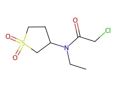 2-chloro-N-(1,1-dioxo-1lambda6-thiolan-3-yl)-N-ethylacetamide structure
