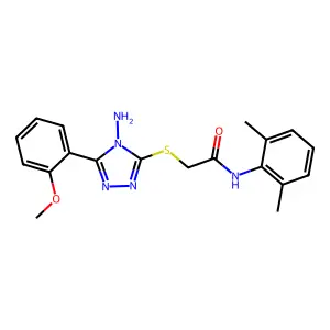 2-((4-amino-5-(2-methoxyphenyl)-4H-1,2,4-triazol-3-yl)thio)-N-(2,6-dimethylphenyl)acetamide structure