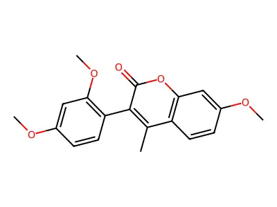 3-(2,4-dimethoxyphenyl)-7-methoxy-4-methyl-2H-chromen-2-one structure