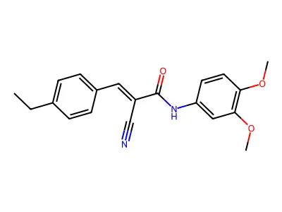 (E)-2-cyano-N-(3,4-dimethoxyphenyl)-3-(4-ethylphenyl)prop-2-enamide structure