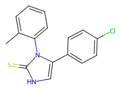 5-(4-chlorophenyl)-1-(2-methylphenyl)-1H-imidazole-2-thiol structure