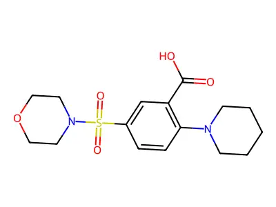 5-(4-Morpholinylsulfonyl)-2-(1-piperidinyl)benzoic acid structure