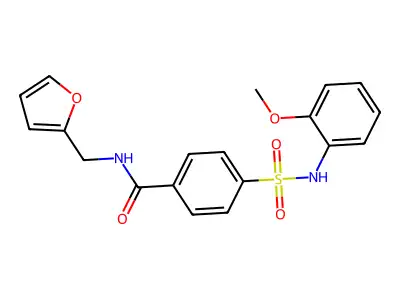N-(furan-2-ylmethyl)-4-[(2-methoxyphenyl)sulfamoyl]benzamide structure