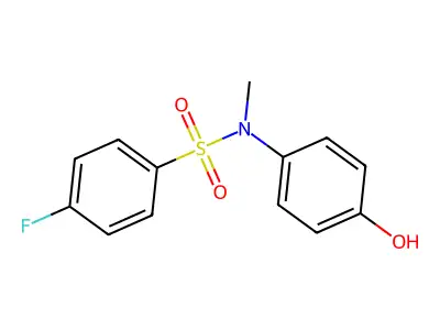 4-fluoro-N-(4-hydroxyphenyl)-N-methylbenzene-1-sulfonamide structure
