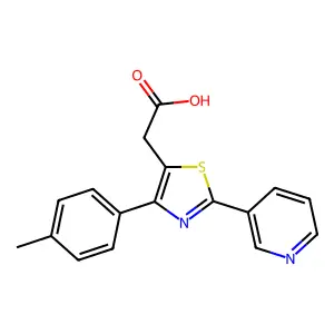 2-[4-(4-Methylphenyl)-2-(pyridin-3-yl)-1,3-thiazol-5-yl]acetic acid structure