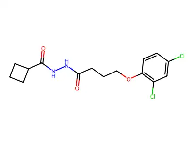 N'-[4-(2,4-dichlorophenoxy)butanoyl]cyclobutanecarbohydrazide structure