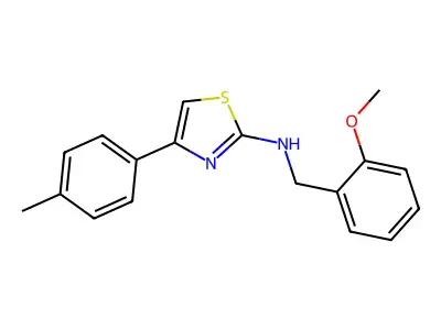 (2-Methoxy-benzyl)-(4-p-tolyl-thiazol-2-yl)-amine structure