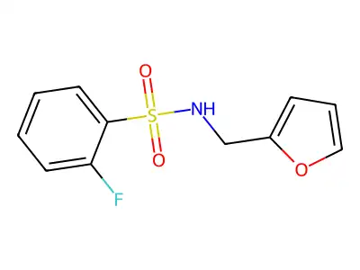 2-fluoro-N-(furan-2-ylmethyl)benzene-1-sulfonamide structure