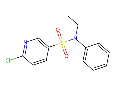 6-chloro-N-ethyl-N-phenylpyridine-3-sulfonamide structure
