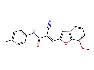 2-cyano-3-(7-methoxy-1-benzofuran-2-yl)-N-(4-methylphenyl)prop-2-enamide structure