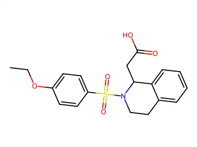 2-[2-(4-Ethoxybenzenesulfonyl)-1,2,3,4-tetrahydroisoquinolin-1-yl]acetic acid structure