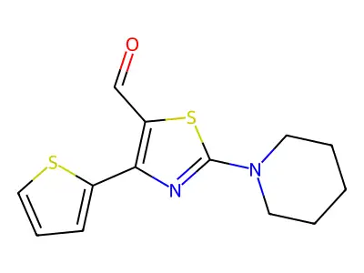 2-(Piperidin-1-yl)-4-(thiophen-2-yl)-1,3-thiazole-5-carbaldehyde structure