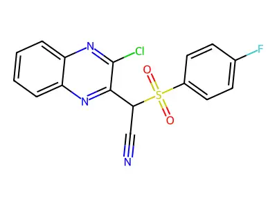 (3-Chloro-quinoxalin-2-yl)-(4-fluoro-benzenesulfonyl)-acetonitrile structure