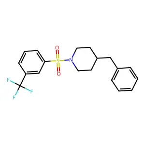4-Benzyl-1-((3-(trifluoromethyl)phenyl)sulfonyl)piperidine structure