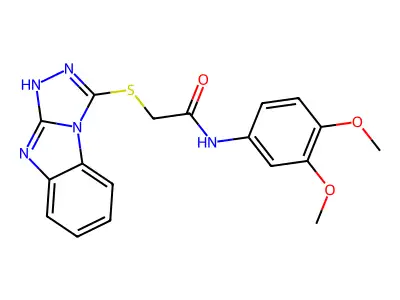 N-(3,4-dimethoxyphenyl)-2-(9H-[1,2,4]triazolo[4,3-a]benzimidazol-3-ylsulfanyl)acetamide structure