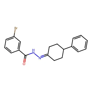 3-bromo-N'-(4-phenylcyclohexylidene)benzohydrazide structure