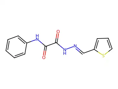 N-phenyl-N'-[(E)-thiophen-2-ylmethylideneamino]oxamide structure