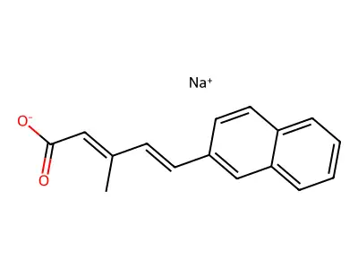 Sodium;(2E,4E)-3-methyl-5-naphthalen-2-ylpenta-2,4-dienoate structure