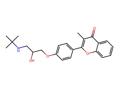 Flavanone, 4'-(3-(tert-butylamino)-2-hydroxypropoxy)-2-methyl- structure