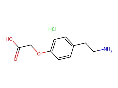 Acetic acid, (4-(2-aminoethyl)phenoxy-, hydrochloride structure