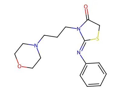 3-(3-Morpholinopropyl)-2-(phenylimino)-4-thiazolidinone structure