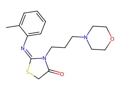 3-(3-Morpholinopropyl)-2-(o-tolylimino)-4-thiazolidinone structure