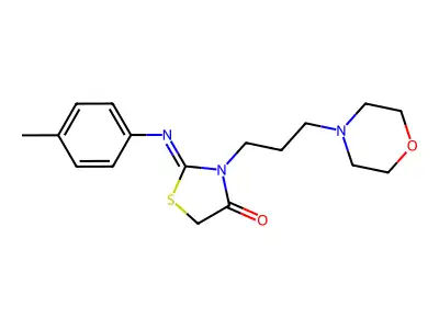 3-(3-Morpholinopropyl)-2-(p-tolylimino)-4-thiazolidinone structure
