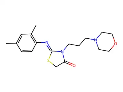 2-((2,4-Dimethylphenyl)imino)-3-(3-(4-morpholinyl)propyl)-4-thiazolidinone structure
