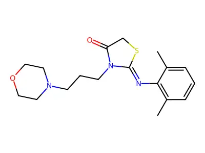 3-(3-Morpholinopropyl)-2-(2,6-xylylimino)-4-thiazolidinone structure