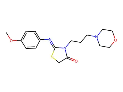 2-((4-Methoxyphenyl)imino)-3-(3-(4-morpholinyl)propyl)-4-thiazolidinone structure