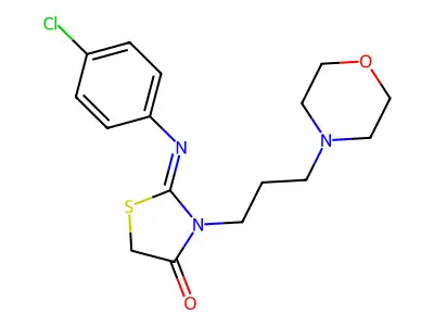 2-((4-Chlorophenyl)imino)-3-(3-(4-morpholinyl)propyl)-4-thiazolidinone structure
