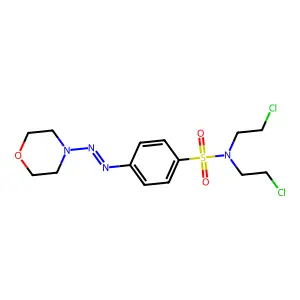 N,N-bis(2-chloroethyl)-4-(morpholin-4-yldiazenyl)benzenesulfonamide structure