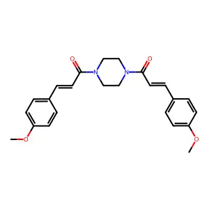 1,4-Bis[3-(4-methoxyphenyl)acryloyl]piperazine structure