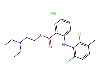 Benzoic acid, 2-((2,6-dichloro-3-methylphenyl)amino)-, 2-(diethylamino)ethyl ester, monohydrochloride structure