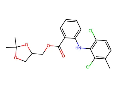 (2,2-Dimethyl-1,3-dioxolan-4-yl)methyl 2-(2,6-dichloro-3-methylanilino)benzoate structure