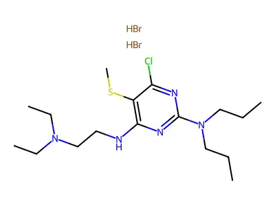 2,4-Pyrimidinediamine, 6-chloro-N(sup 4)-(2-(diethylamino)ethyl)-5-(methylthio)-N(sup 2), N(sup 2)-dipropyl-, dihydrobromide structure