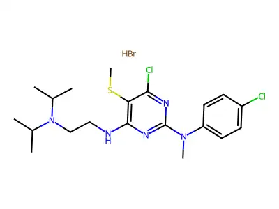 2,4-Pyrimidinediamine, N(sup 4)-(2-(bis(1-methylethyl)amino)ethyl)-6-chloro-N(sup 2)-(4-chlorophenyl)-N(sup 2)-methyl-5-(methylthio)-, monohydrobromide structure