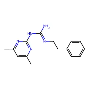 N-(4,6-Dimethyl-2-pyrimidinyl)-N'-(2-phenylethyl)guanidine structure