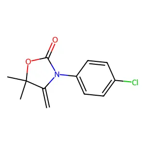 3-(4-Chlorophenyl)-5,5-dimethyl-4-methylene-2-oxazolidinone structure