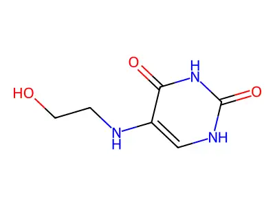 5-((2-hydroxyethyl)amino)pyrimidine-2,4(1H,3H)-dione structure