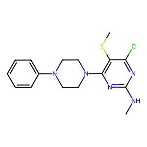 2-Pyrimidinamine, 4-chloro-N-methyl-5-(methylthio)-6-(4-phenyl-1-piperazinyl)- structure