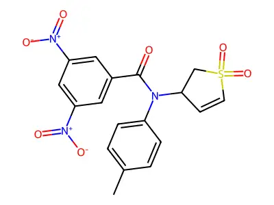 N-(1,1-dioxido-2,3-dihydro-3-thienyl)-N-(4-methylphenyl)-3,5-dinitrobenzamide structure