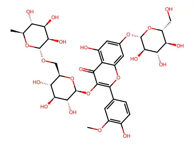 Isorhamnetin-3-O-rutinoside-7-O-glucoside structure