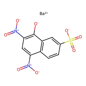 2-Naphthalenesulfonic acid, 8-hydroxy-5,7-dinitro-, barium salt (1:1) structure